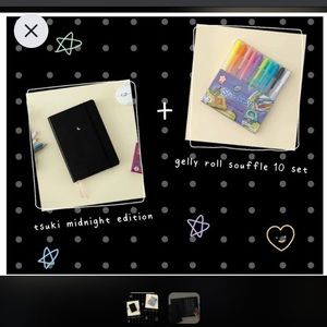 Black out bullet journal with gelly roll pens